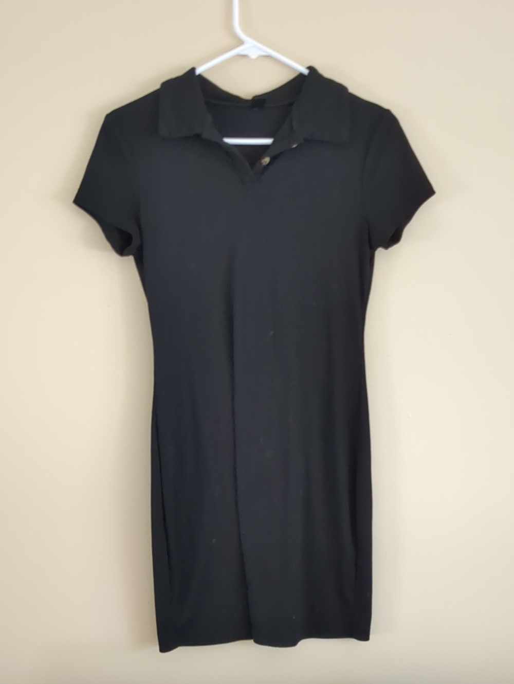 Medium 6 Shein Black Ribbed Collared Dress